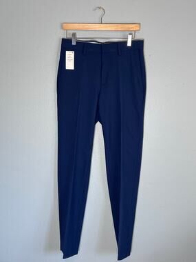 J.M. Haggar Premium Stretch Slim Fit 30x32 Navy Blue Mens Suit Dress Pants Luxe